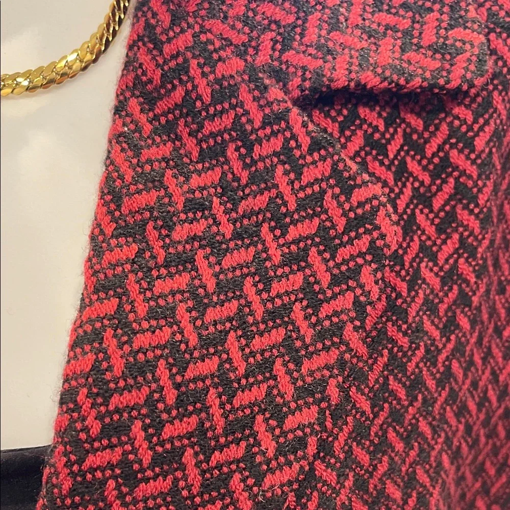 JM Collection Maroon Patterned Blazer - Picture 7 of 9